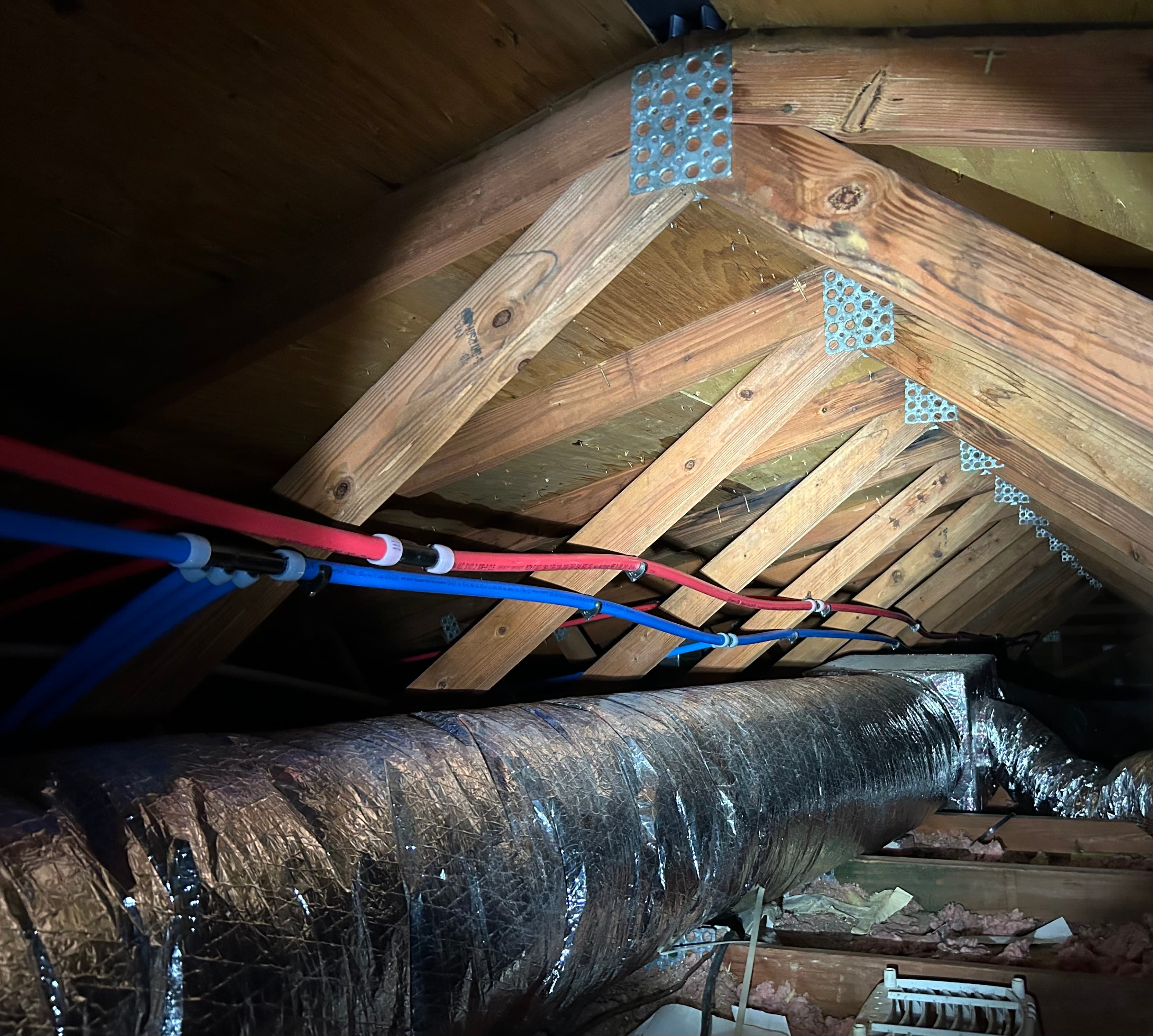 Attic PEX water line repipe