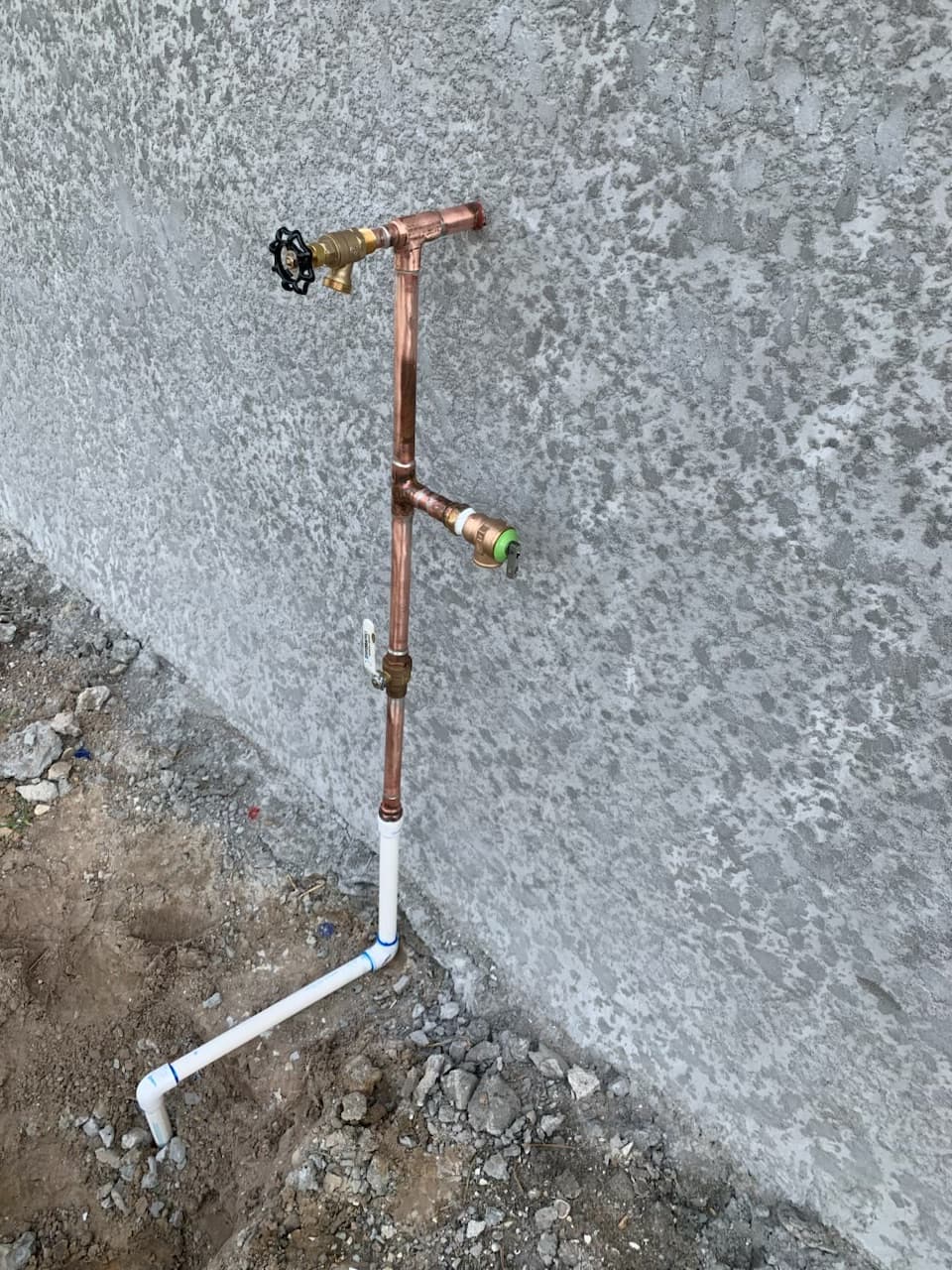 Copper water service assembly