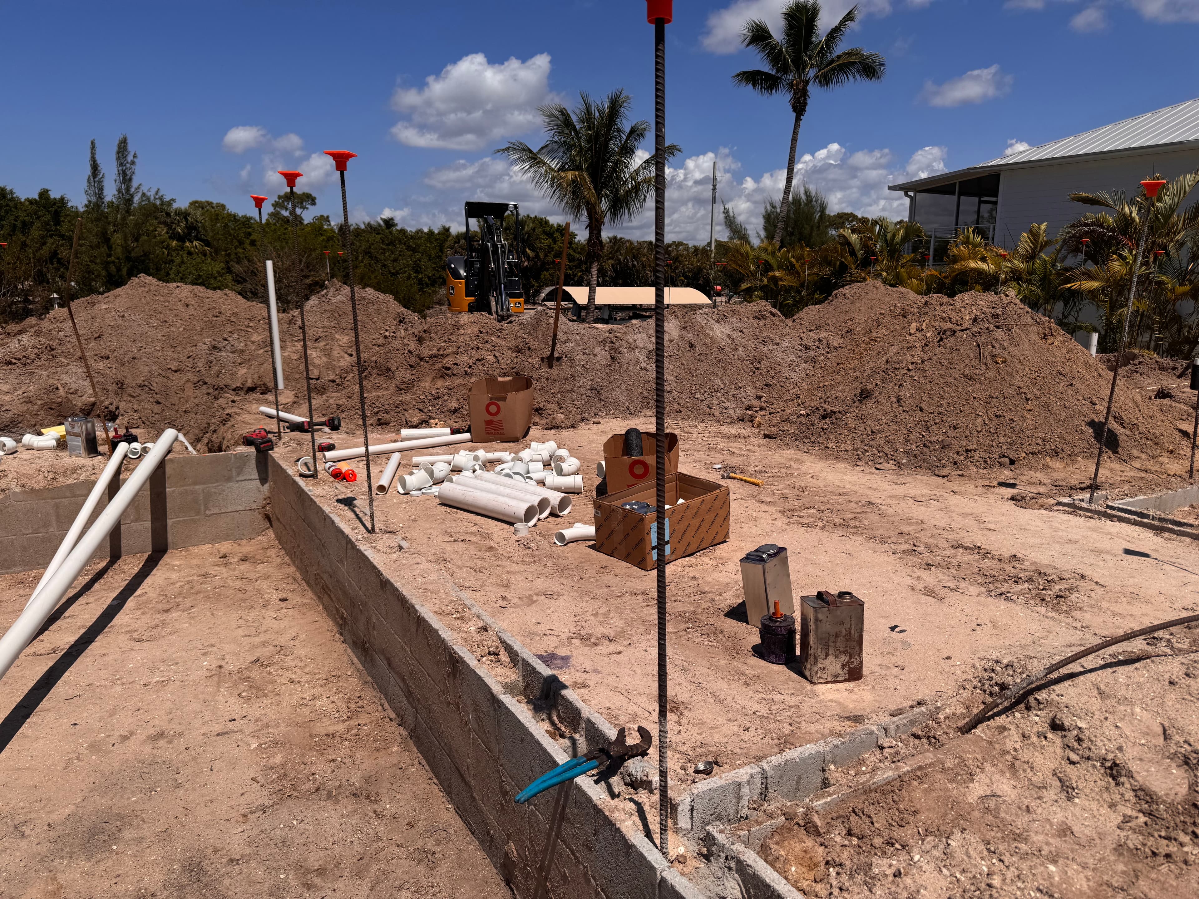 Foundation plumbing layout