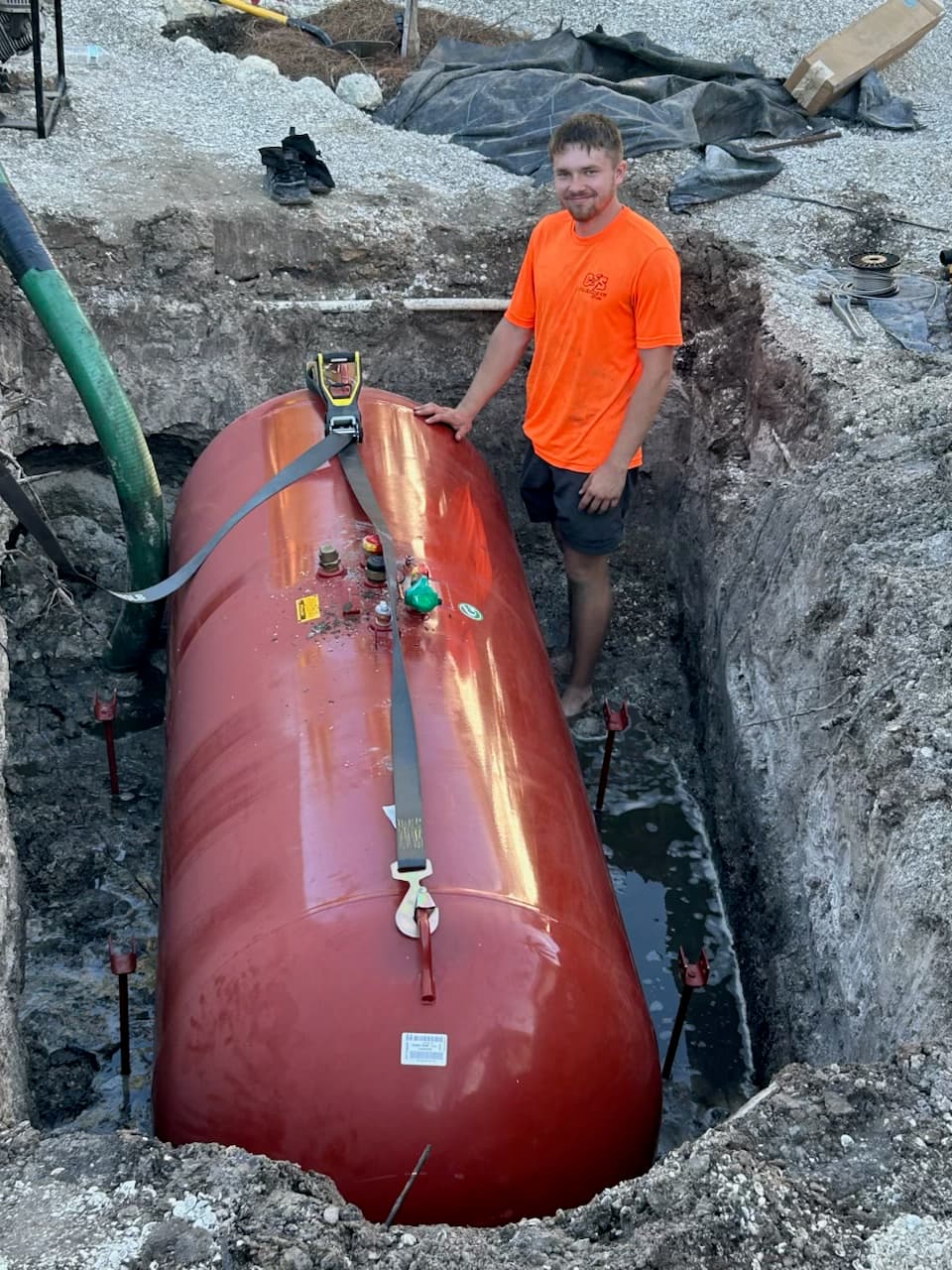 Underground water tank installation