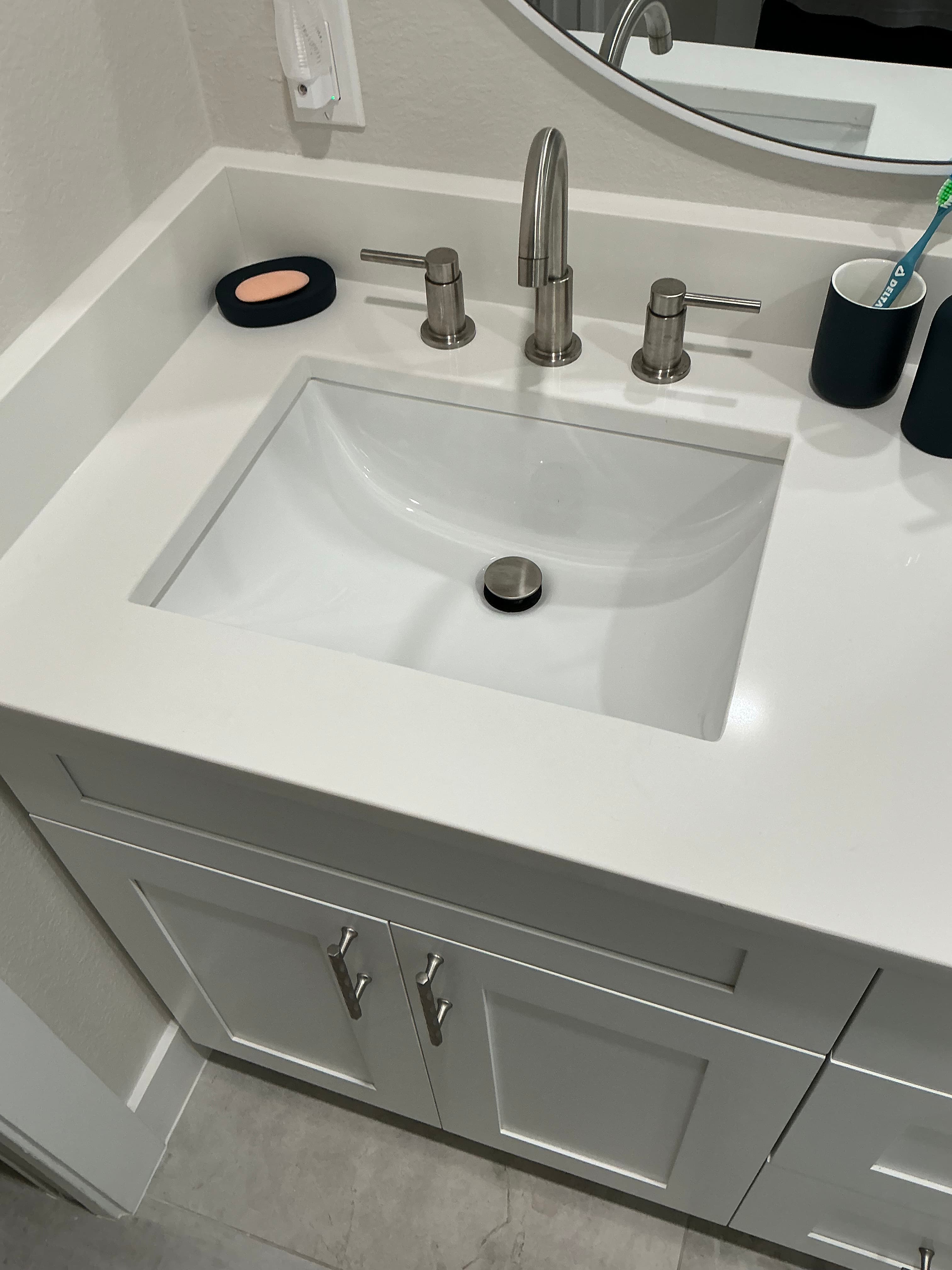 Wall-mount faucet vanity