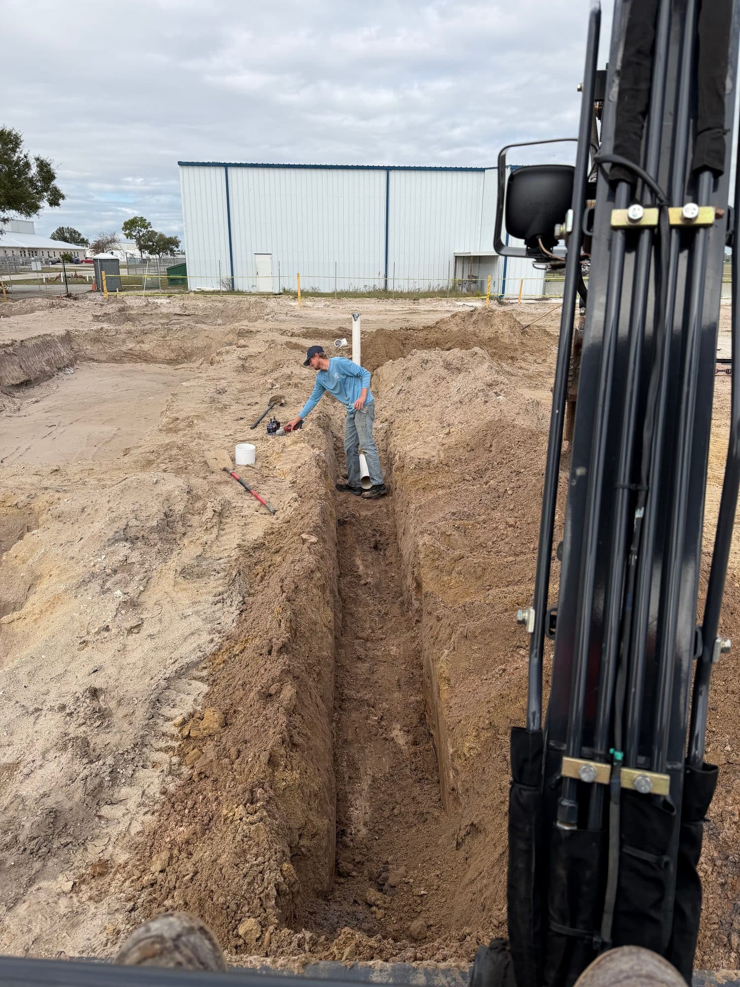 Hangar 97 Punta Gorda Airport underground plumbing 3