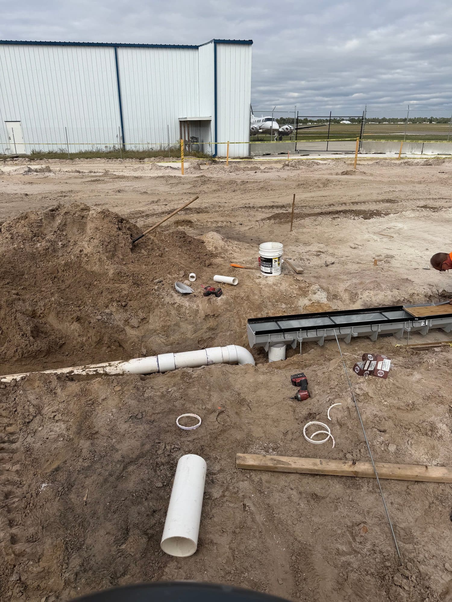 Hangar 97 Punta Gorda Airport underground plumbing 7