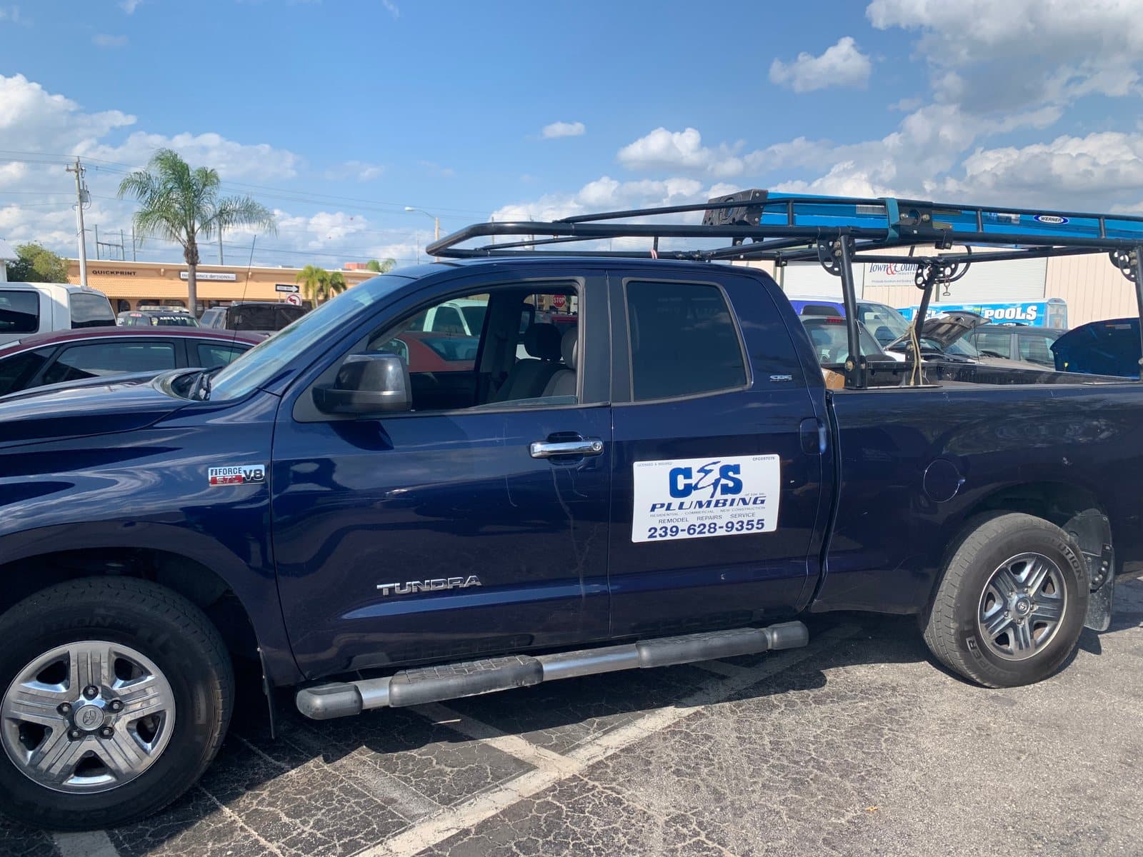 A branded C&S Plumbing of Lee service truck